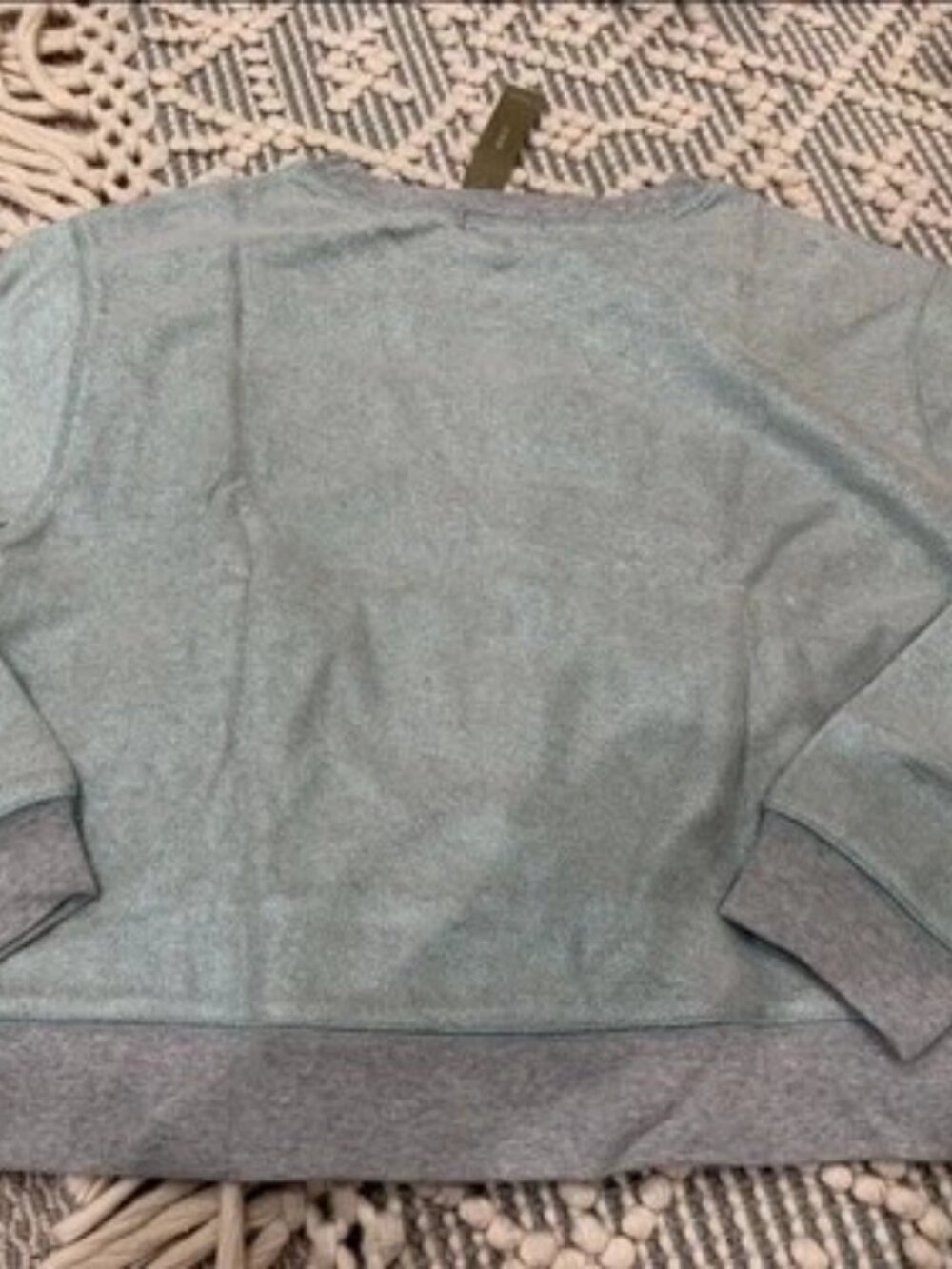 J.Crew Metallic Mint Shimmer Sweatshirt Size M NWT